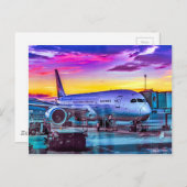 Flugzeug Parkplatz am Flughafen Barajas, Madrid, S Postkarte (Vorne/Hinten)