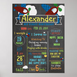 Flugzeug Party Erstgeburtsschild Poster