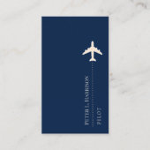 Flugzeug Pilot Blue Modern Vertikal Visitenkarte (Vorderseite)