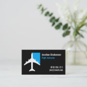 Flugzeug Pilot Business Cards Schwarz/Weiß Visitenkarte (Stehend Vorderseite)