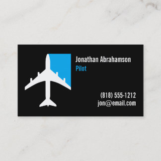 Flugzeug Pilot Business Cards Schwarz/Weiß Visitenkarte