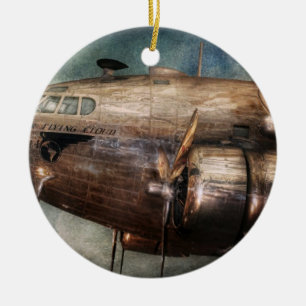 Flugzeug - Pilot - Die fliegende Wolke Keramik Ornament