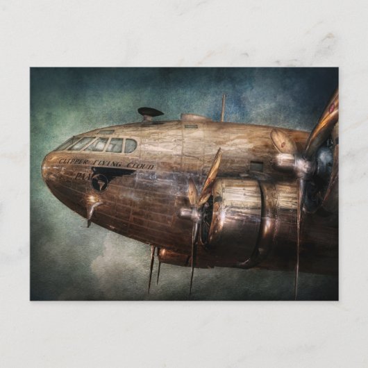 Flugzeug - Pilot - Die fliegende Wolke Postkarte (Vorderseite)