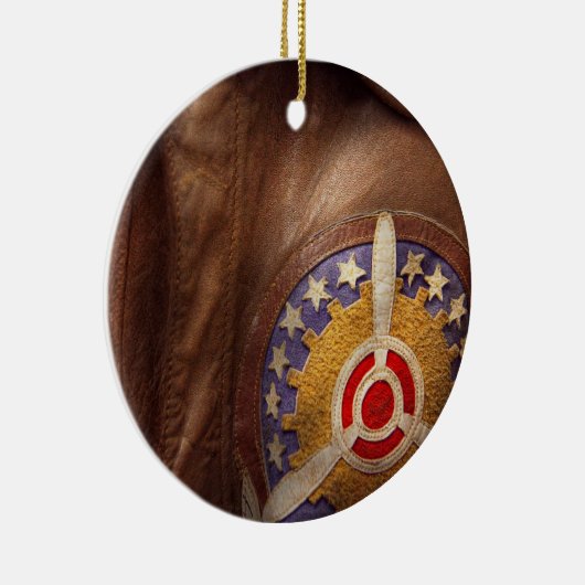 Flugzeug - Pilot - Flugjacke Keramik Ornament (Rechts)