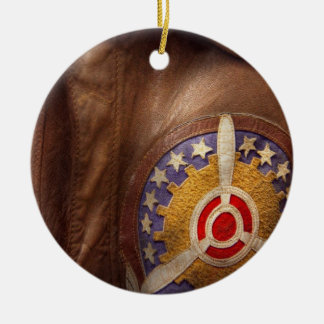 Flugzeug - Pilot - Flugjacke Keramik Ornament