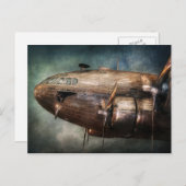 Flugzeug - Pilot - Flugwolke Postkarte (Vorne/Hinten)