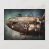 Flugzeug - Pilot - Flugwolke Postkarte (Vorderseite)