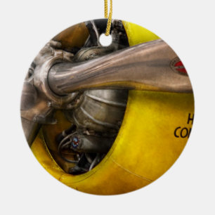 Flugzeug - Pilot - Propeller - Twin Wasp Keramik Ornament