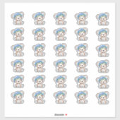 Flugzeug Pilot Teddy Bear Umschlag Nah 1,5" Aufkleber (Blatt)