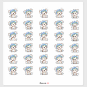 Flugzeug Pilot Teddy Bear Umschlag Nah 1,5" Aufkleber