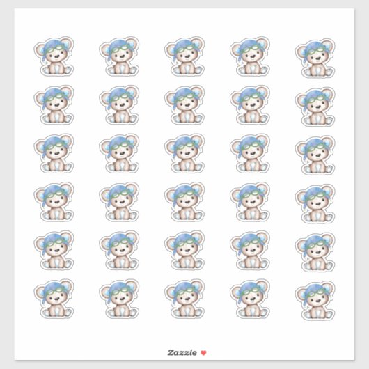 Flugzeug Pilot Teddy Bear Umschlag Nah 1,5" Aufkleber (Blatt)