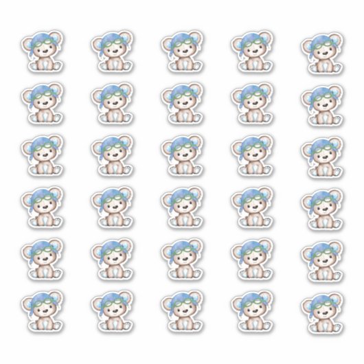 Flugzeug Pilot Teddy Bear Umschlag Nah 1,5" Aufkleber (Vorderseite)