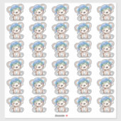 Flugzeug Pilot Teddy Bear Umschlag Nah 2" Aufkleber (Blatt)