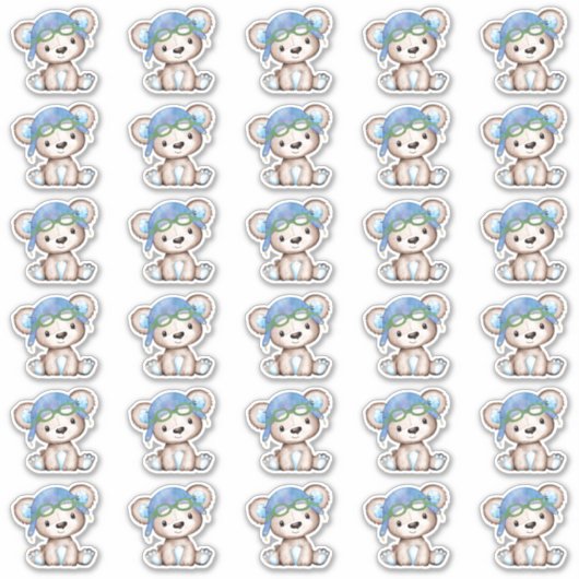 Flugzeug Pilot Teddy Bear Umschlag Nah 2" Aufkleber (Vorderseite)