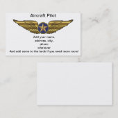 Flugzeug-Pilot Visitenkarte (Vorne/Hinten)