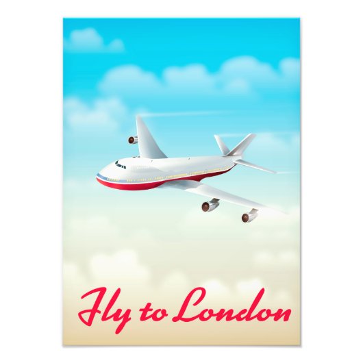 Flugzeug-Plakat Fly To London Fotodruck (Vorne)
