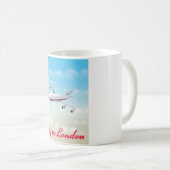 Flugzeug-Plakat Fly To London Kaffeetasse (VorderseiteRechts)