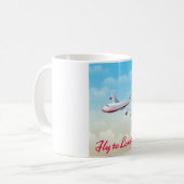 Flugzeug-Plakat Fly To London Kaffeetasse (Vorderseite Links)