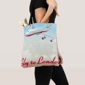 Flugzeug-Plakat Fly To London Tasche (Von Nahem)