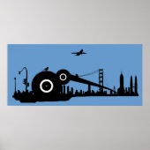 Flugzeug-Plakat für Sparccity - Blau Poster (Vorne)