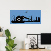 Flugzeug-Plakat für Sparccity - Blau Poster (Heimbüro)