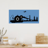 Flugzeug-Plakat für Sparccity - Blau Poster (Küche)