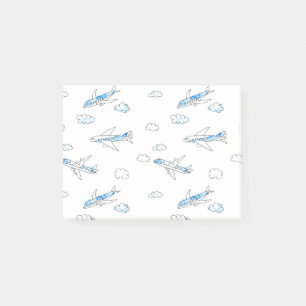 Flugzeug Post-it Klebezettel