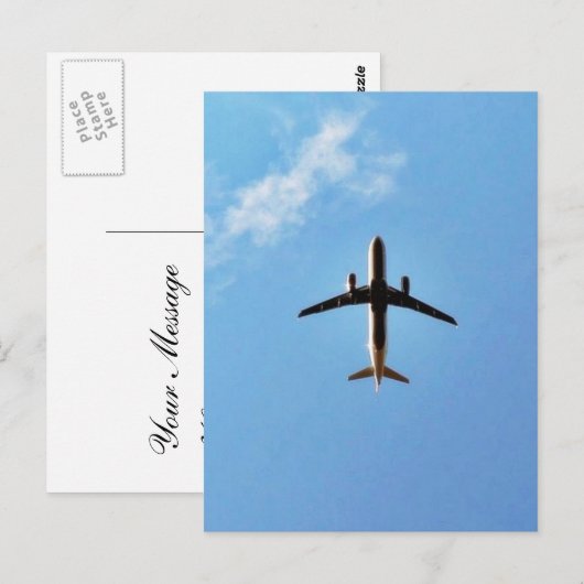 Flugzeug Postkarte (Vorne/Hinten)