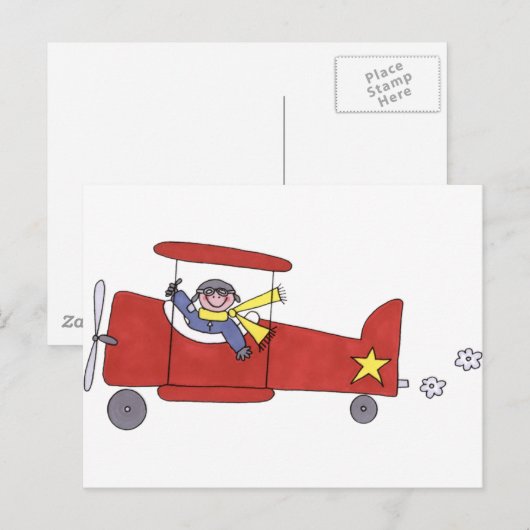 Flugzeug Postkarte (Vorne/Hinten)