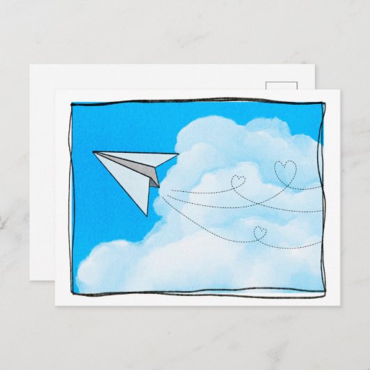 Flugzeug Postkarte (Vorne/Hinten)