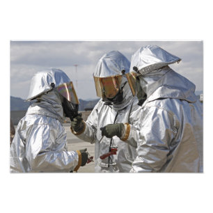 Flugzeug-Rettungs-Feuerwehrmann-Marinesoldaten Fotodruck