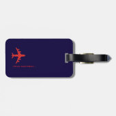 Flugzeug-Rot-Airline-Luftfahrt-Monogramm Gepäckanhänger (Rückseite horizontal)