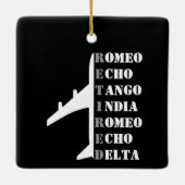 Flugzeug Ruhestand Nato-Aussprachealphabet Luftfah Keramikornament (Rückseite)