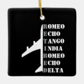 Flugzeug Ruhestand Nato-Aussprachealphabet Luftfah Keramikornament (Vorderseite)