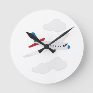 Flugzeug Runde Wanduhr
