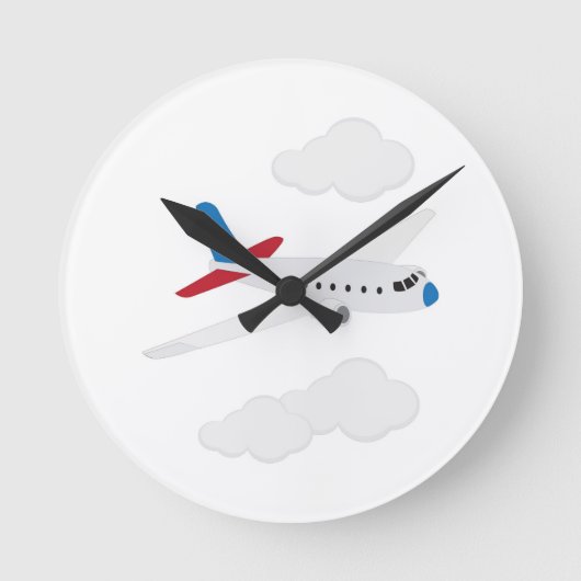 Flugzeug Runde Wanduhr (Vorderseite)