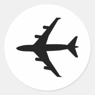 Flugzeug Runder Aufkleber