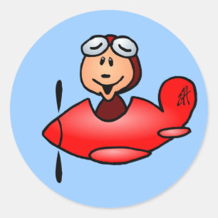 Flugzeug Runder Aufkleber