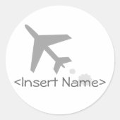 Flugzeug Runder Aufkleber (Vorderseite)