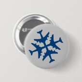 Flugzeug-Schneeflocke Button (Vorne & Hinten)
