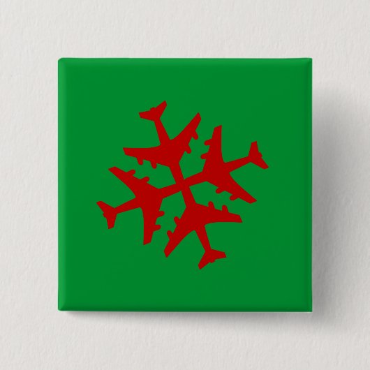Flugzeug-Schneeflocke Button (Vorderseite)