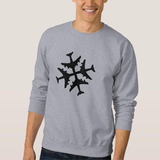 Flugzeug-Schneeflocke Sweatshirt (Vorderseite)