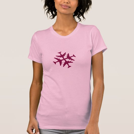 Flugzeug-Schneeflocke T-Shirt (Vorderseite)