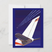 FLUGZEUG SCHWANZ & ZUCKER PARTY EINLADUNG EZ2CUSTO (Vorderseite)