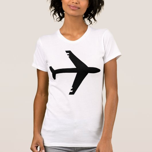 Flugzeug-Schwarzes T-Shirt (Vorderseite)