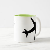Flugzeug-Silhouette; Cool Zweifarbige Tasse (VorderseiteRechts)