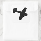 Flugzeug Silhouette Quadratischer Aufkleber (Tasche)