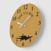 Flugzeug Silouette Große Wanduhr (Winkel)