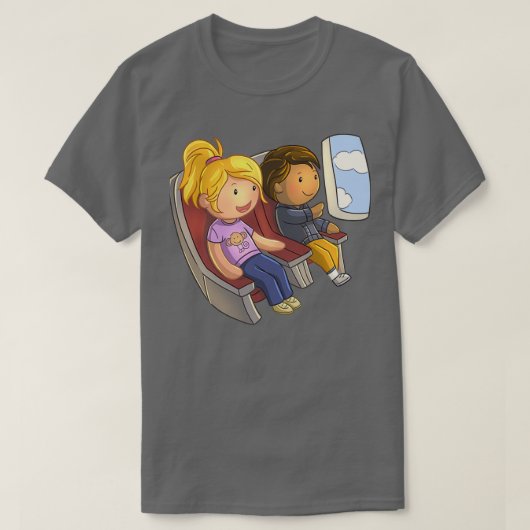 Flugzeug Sitzplätze T-Shirt (Design vorne)