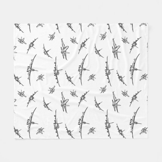 Flugzeug skizziert // fleecedecke (Vorderseite (Horizontal))